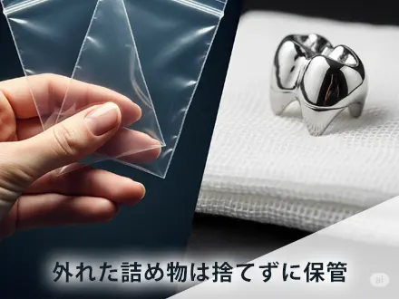 外れた詰め物は捨てずに保管